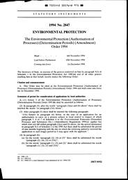 Environmental Protection (Authorisation of Processes) (Determination Periods) (Amendment) Order 1994