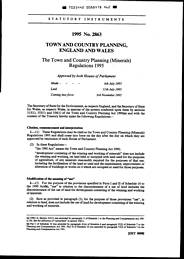 Town and Country Planning (Minerals) Regulations 1995