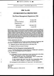 Waste Management Regulations 1996
