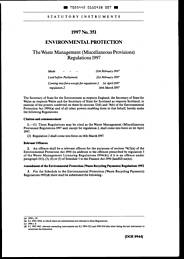 Waste Management (Miscellaneous Provisions) Regulations 1997