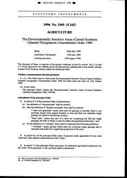 Environmentally Sensitive Areas (Central Southern Uplands) Designation (Amendment) Order 1996