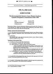 Environmentally Sensitive Areas (Western Southern Uplands) Designation (Amendment) Order 1996