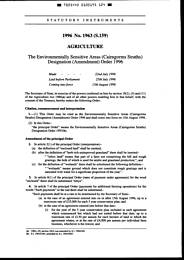 Environmentally Sensitive Areas (Cairngorms Straths) Designation (Amendment) Order 1996. (S.159)