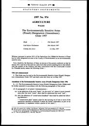 Environmentally Sensitive Areas (Preseli) Designation (Amendment) Order 1997