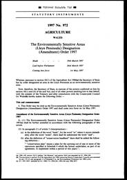 Environmentally Sensitive Areas (Lleyn Peninsula) Designation (Amendment) Order 1997