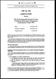Environmentally Sensitive Areas (Cambrian Mountains) Designation (Amendment) Order 1997