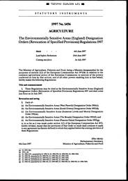 Environmentally Sensitive Areas (England) Designation Orders (Revocation of Specified Provisions) Regulations 1997