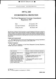 Waste Management Licensing (Amendment) Regulations 1997