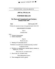 Waste and Contaminated Land (Northern Ireland) Order 1997. (N.I.19)