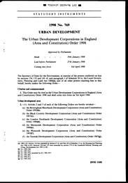 Urban Development Corporations in England (Area and Constitution) Order 1998