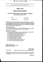 Urban Development Corporations in England (Dissolution) Order 1998