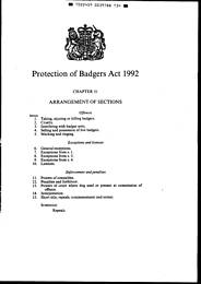 Protection of Badgers Act 1992