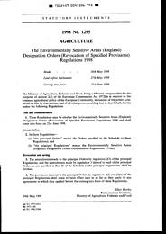 Environmentally Sensitive Areas (England) Designation Orders (Revocation of Specified Provisions) Regulations 1998