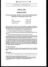 Environmentally Sensitive Areas (North Kent Marshes) Designation (Amendment) Order 1998