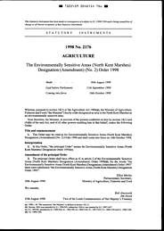Environmentally Sensitive Areas (North Kent Marshes) Designation (Amendment) (No. 2) Order 1998