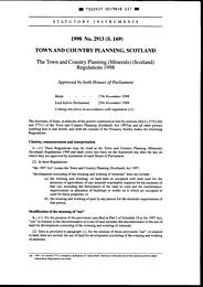 Town and Country Planning (Minerals) (Scotland) Regulations 1998. (S.169)