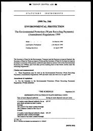 Environmental Protection (Waste Recycling Payments) (Amendment) Regulations 1999
