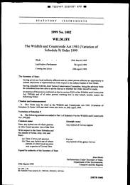 Wildlife and Countryside Act 1981 (Variation of Schedule 9) Order 1999