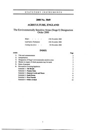 Environmentally Sensitive Areas (Stage I) Designation Order 2000