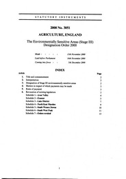 Environmentally Sensitive Areas (Stage III) Designation Order 2000
