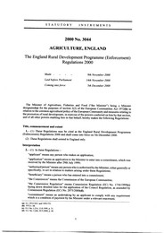 England Rural Development Programme (Enforcement) Regulations 2000