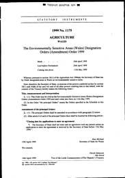 Environmentally Sensitive Areas (Wales) Designation Orders (Amendment) Order 1999