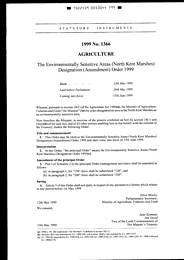 Environmentally Sensitive Areas (North Kent Marshes) Designation (Amendment) Order 1999