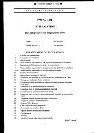 Aeroplane Noise Regulations 1999