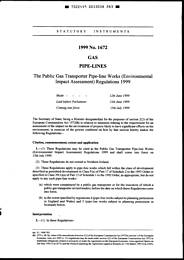 Public Gas Transporter Pipe-Line Works (Environmental Impact Assessment) Regulations 1999