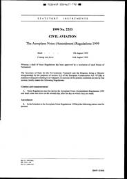 Aeroplane Noise (Amendment) Regulations 1999