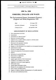 Environmental Impact Assessment (Forestry) (England and Wales) Regulations 1999