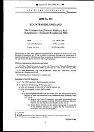 Conservation (Natural Habitats, etc.) (Amendment) (England) Regulations 2000