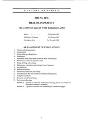 Control of Lead at Work Regulations 2002