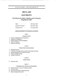 Electricity Safety, Quality and Continuity Regulations 2002