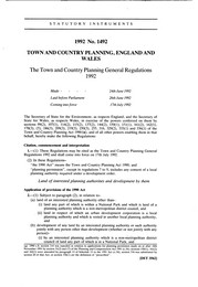 Town and Country Planning General Regulations 1992