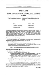 Town and Country Planning General Regulations 1992