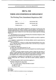 Working Time (Amendment) Regulations 2002