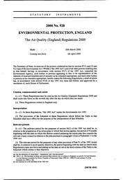 Air Quality (England) Regulations 2000
