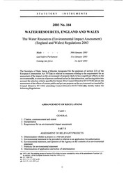 Water Resources (Environmental Impact Assessment) (England and Wales) Regulations 2003
