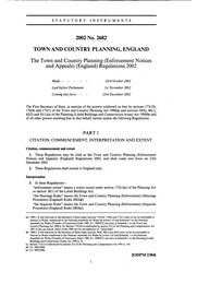 Town and Country Planning (Enforcement Notices and Appeals) (England) Regulations 2002