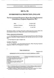 Environmental Protection (Waste Recycling Payments) (Amendment) (England) Regulations 2003