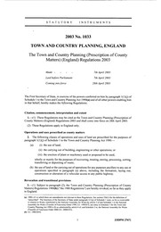 Town and Country Planning (Prescription of County Matters) (England) Regulations 2003