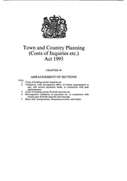 Town and Country Planning (Costs of Inquiries etc.) Act 1995