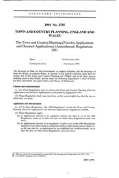 Town and Country Planning (Fees for Applications and Deemed Applications) (Amendment) Regulations 1991