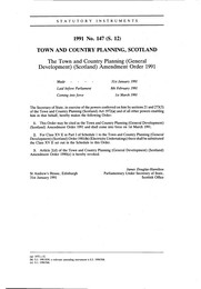 Town and Country Planning (General Development) (Scotland) Amendment Order 1991 (S.12)