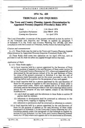 Town and Country Planning Appeals (Determination by Appointed Persons) (Inquiries Procedure) rules 1974