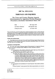 Town and Country Planning Appeals (Determination by Appointed Person) (Inquiries Procedure) (Scotland) Amendment Rules 1987 (S.111)