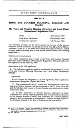 Town and Country Planning (Structure and Local Plans) (Amendment) Regulations 1984