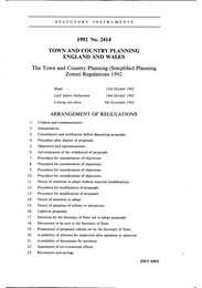 Town and Country Planning (Simplified Planning Zones) Regulations 1992