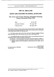 Town and Country Planning (Simplified Planning Zones) (Scotland) Order 1995 (S.149)